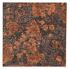 Lillypilly Mottled Groovy Circles Embossed Patina Copper Sheet 3"x3", 36 gauge