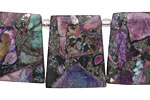 Purple Mosaic Stone w/ Pyrite Ladder 22x26mm