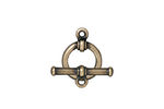 TierraCast Antique Brass (plated) Bar & Ring Toggle Clasp 16x12, 19mm bar