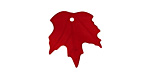 Matte Dark Ruby Lucite Maple Leaf 18x19mm
