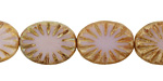 Czech Glass Wisteria Picasso Flower Window Oval 17x13mm