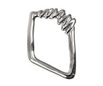 Silver (plated) Irregular Diamond w/ Zigzag 40x30mm