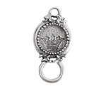 Nunn Design Antique Silver (plated) Decorative Circle Connector 36x19mm