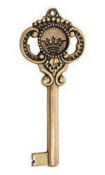 Nunn Design Antique Gold (plated) Large Key Pendant 73x31mm