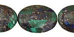 Azurite Malachite Flat Oval 30x22mm