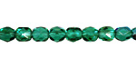 Czech Fire Polished Glass Emerald AB Round 6mm