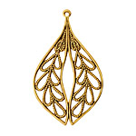 Stampt Antique Gold (plated) Laurel Wreath Pendant 26x42mm