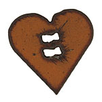 The Lipstick Ranch Rusted Iron Heart Button 42mm