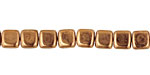 Czech Glass Bronze 2-Hole Tile 6mm