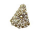 Stampt Antique Gold (plated) Floral Fan Filigree 28x36mm