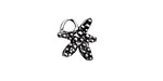 Rustic Charms Sterling Silver Starfish Charm 18x15mm