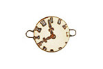 Earthenwood Studio Ceramic Oxidation Clock Face Link 25x18mm
