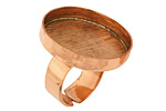 Copper Adjustable Ring Circle Bezel 27mm