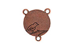 Nunn Design Antique Copper (plated) Small Circle Bird 2-1 Connector 24x20mm