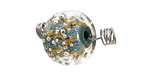 Unicorne Beads Easter Egg w/ Silver Rondelle 16x20mm