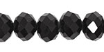 Jet Crystal Faceted Rondelle 14mm