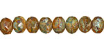 Czech Glass Copper Patina Waters Fire Polished Rondelle 6x9mm