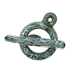 Grace Lampwork Liquid Blue Toggle Clasp 25-26x31-32mm, 39-40mm bar