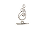 Silver (plated) Flowers in Teardrop Toggle Clasp 18x9mm, 14mm bar