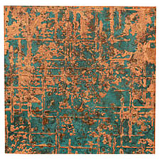 Lillypilly Azul Bamboo Embossed Patina Copper Sheet 3"x3", 36 gauge