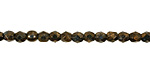 Czech Fire Polished Glass Jet Bronze Picasso Round 4mm