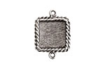 Nunn Design Antique Silver (plated) Mini Ornate Square Bezel Link 24x18mm