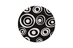 Lillypilly Black Groovy Circles Anodized Aluminum Disc 25mm, 22 gauge