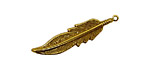 Stampt Antique Gold (plated) Feather 8x35mm