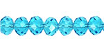Aquamarine Crystal Faceted Rondelle 10mm