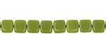 Czech Glass Opaque Olive 2-Hole Tile 6mm