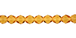 Czech Fire Polished Glass Medium Topaz Round 6mm