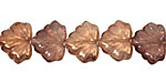 Czech Glass Smoky Crystal Luster Maple Leaf 10x13mm