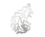 Ezel Findings Rhodium (plated) Downy Feather Pendant 22x37mm