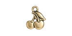TierraCast Antique Gold (plated) Cherries Charm 14x17mm