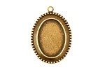 Stampt Antique Brass Beaded Edge Oval Setting 13x18mm