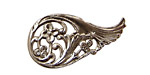 Stampt Antique Pewter (plated) Floral Wing Filigree (right) 38x20mm