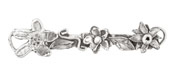 Rustic Charms Sterling Silver Multi Flower Link 54x13mm