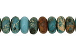 Turquoise Impression Jasper Rondelle 7x14mm