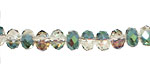 Green & Pink AB Crystal Faceted Rondelle 8mm