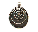 Saki White Bronze Spiral Drop Pendant 27x35mm
