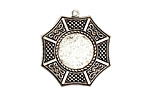 Stampt Antique Pewter (plated) Bagua Round Setting 13mm