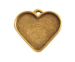 Nunn Design Antique Gold (plated) Large Heart Bezel Pendant 33x30mm