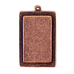 Nunn Design Antique Copper (plated) Raised Tag Vertical Rectangle Pendant 25x41mm