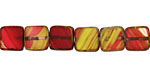 Czech Glass Pimento Olive Square 9mm
