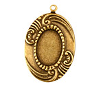 Stampt Antique Brass Sweeping Feather Oval Setting 13x18mm