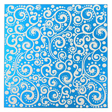 Lillypilly Turquoise Scrolling Vine Anodized Aluminum Sheet 3"x3", 24 gauge