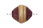 African Paper (beige, eggplant) Bicone 25x22-23mm