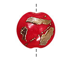 Grace Lampwork Regal Red Metallic Lentil 27-28mm