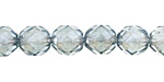 Czech Fire Polished Glass Luster Transparent Blue Round 10mm