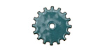 C-Koop Enameled Metal Peacock Blue Closed Gear 19mm